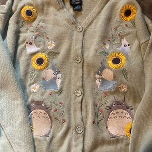 Studio Ghibli My Neighbor Totoro By Her Universe Green Embroidered Cardigan XL
